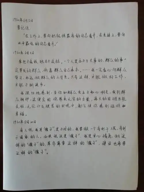 抄写雷锋日记主题活动