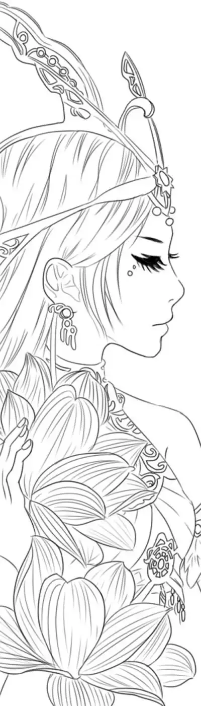 线稿# #古风# 古风女子 线稿大全,漫画上色线稿大全,上色素材,橡皮章