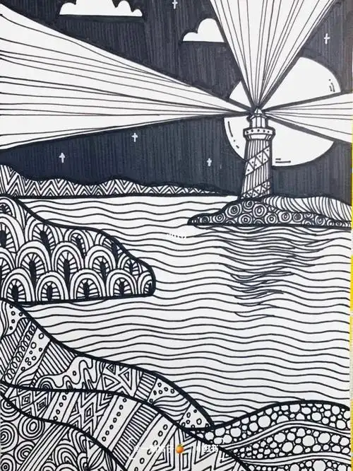 零基础手绘线条的练习运用风景装饰画