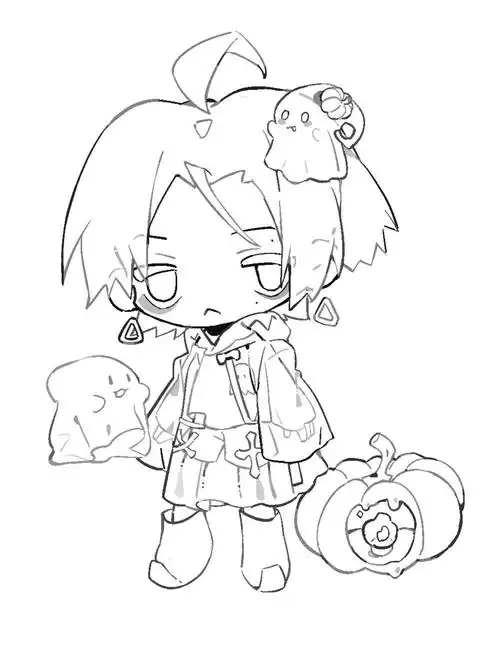 没怎么加元素就很万圣节了头发有点像狱寺呢##画画  #q版  #万圣节