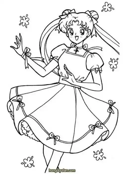 9张美少女战士公主涂色图片下载