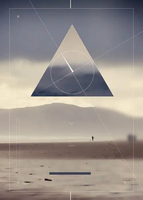 简约文艺几何主题沙漠场景海报设计