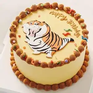 软胶小老虎蛋糕装饰虎年烘焙摆件百变小胖虎新年蛋糕配件软胶老虎