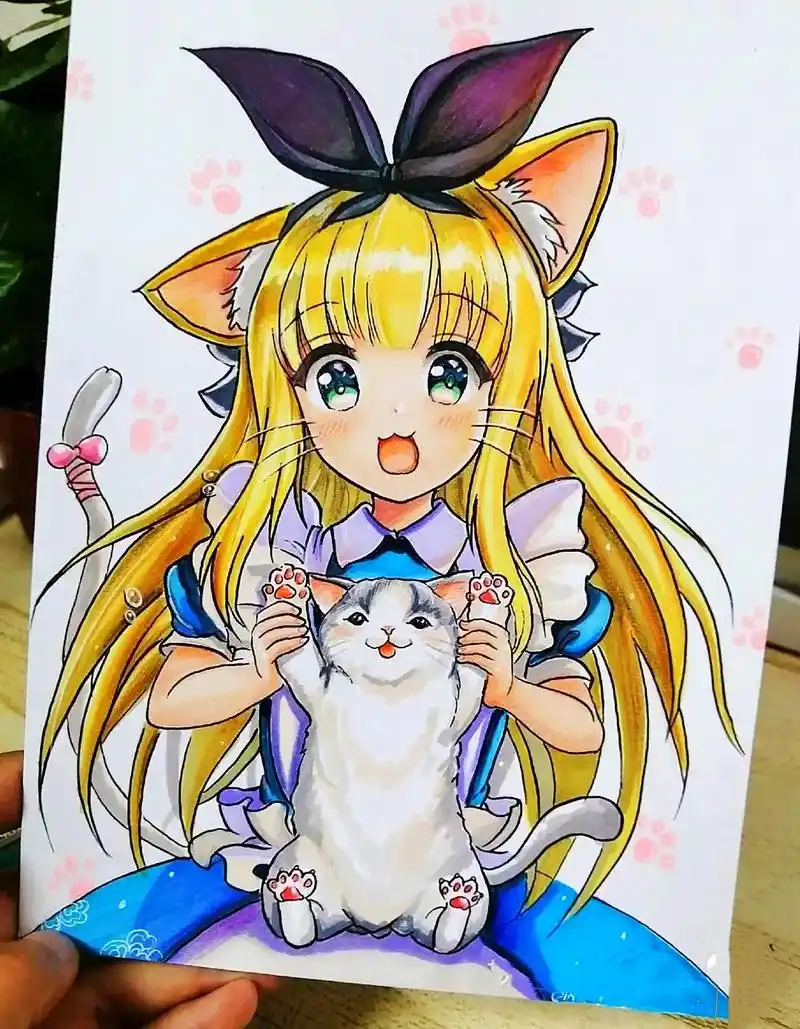 适合9到11岁的小朋友.马克笔动漫少女～素 - 抖音