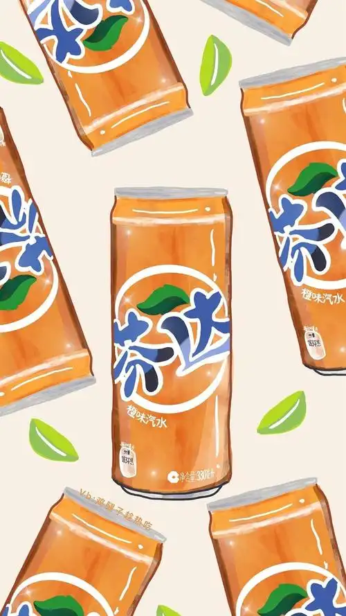 少女心壁纸|饮料系列手绘图 图源微博@鸡腿子趁热吃