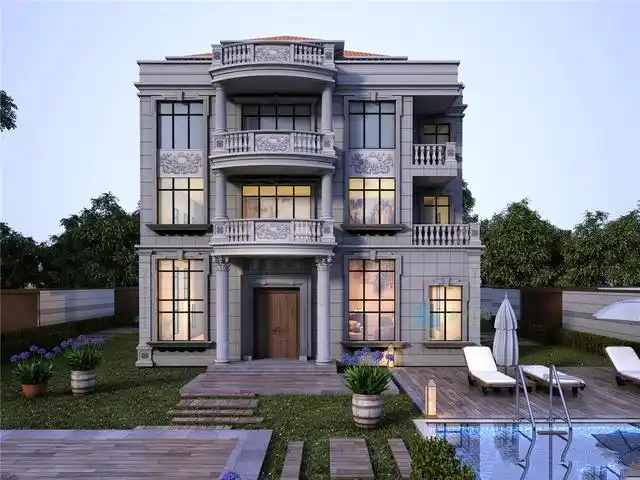 三层半豪华欧式风格别墅设计因其惊人的造型而备受瞩目
