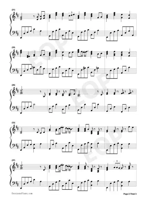 突然好想你-伴奏谱五线谱预览2-钢琴谱文件(五线谱,双手简谱,数字谱