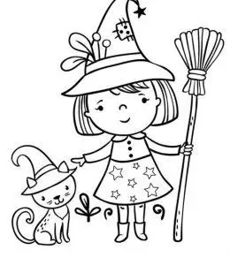 万圣节女巫简笔画大全