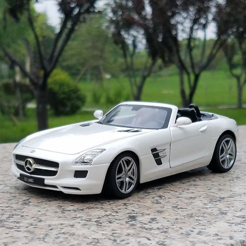 美致124奔驰sls跑车四开门金属汽车模型仿真合金车 奔驰敞篷 白色