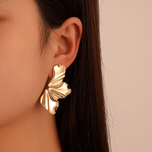 golden petal earrings 巴洛克金色花瓣耳钉法式古着田园港风耳饰