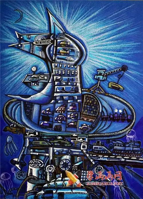 一等奖获奖科幻画《远航号-深海实验空间站》赏析(1)