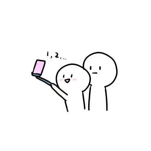 简笔白色小人情头情侣头像卡通可爱卡哇伊楼上楼下系列