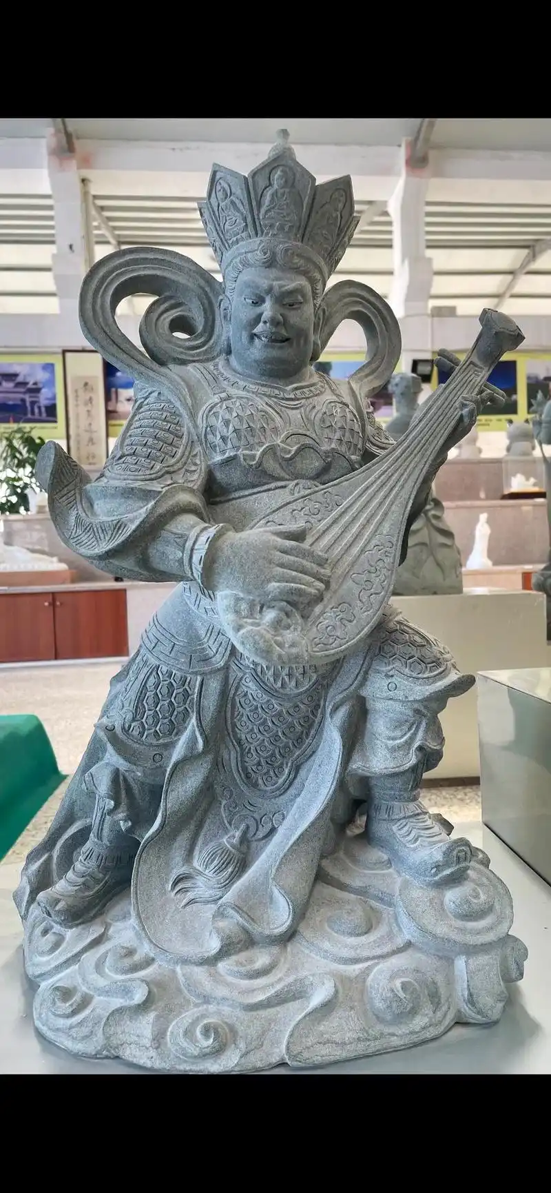 手工青石雕刻四大天王魔家四将摆件