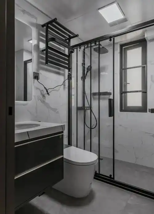 黑白灰装修样板间简约(180平方米房屋设计图效果图)-10