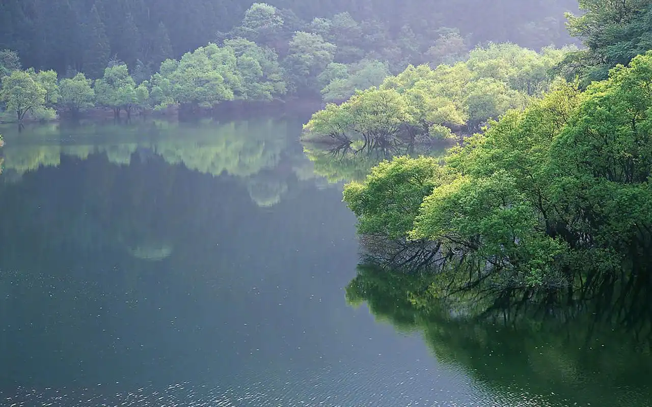 平静湖面美景图片高清壁纸,风景壁纸,唯美,护眼,高清,湖面,清新,自然