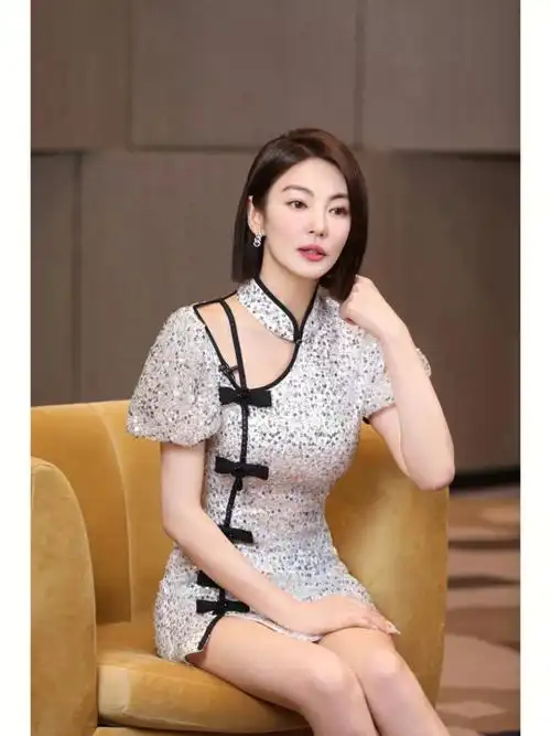 张雨绮inlefame华丽中式旗袍连衣裙