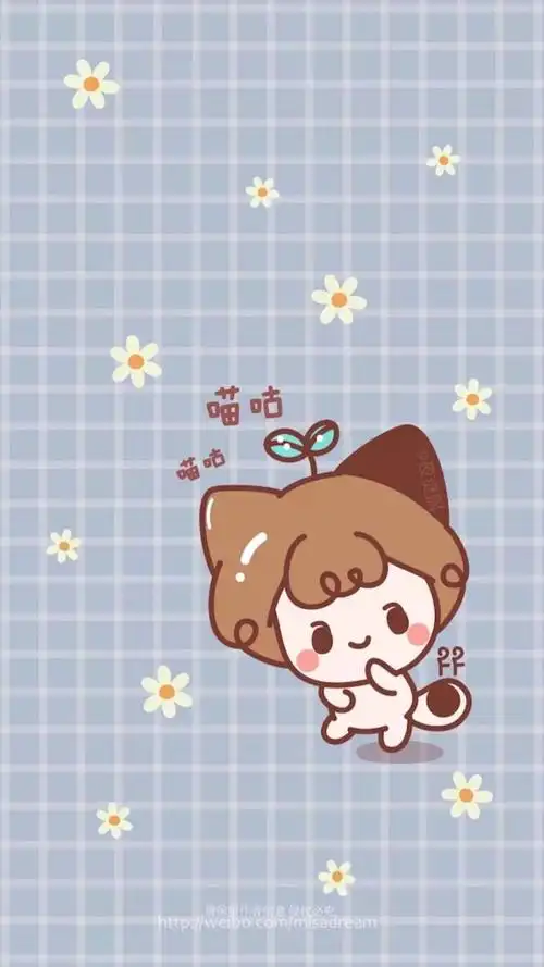 可爱 简单 插画 萌物#平铺 卡通 手机壁纸"