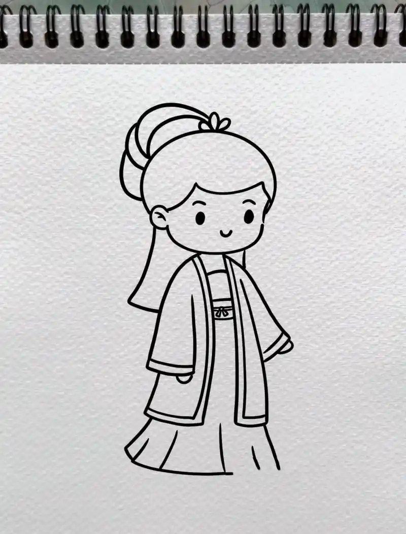 简笔画|可爱古风小姐姐人物小头像女孩卡通 手帐素材 人物头像 创意