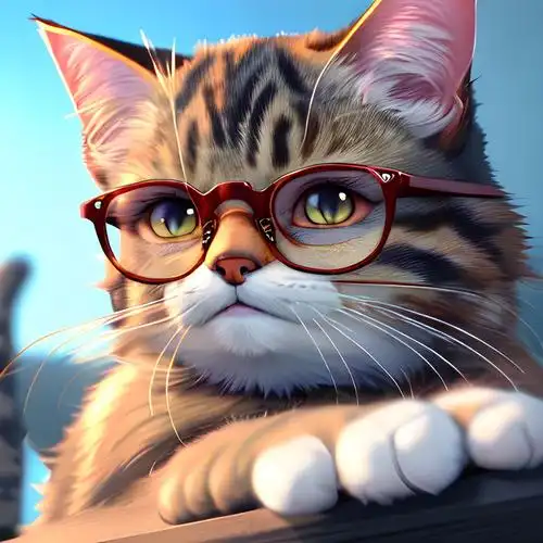 缅因猫头像高清霸气戴眼镜