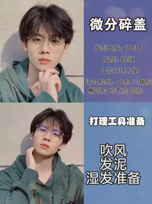 潮男发型推荐男士微分碎盖打理教程