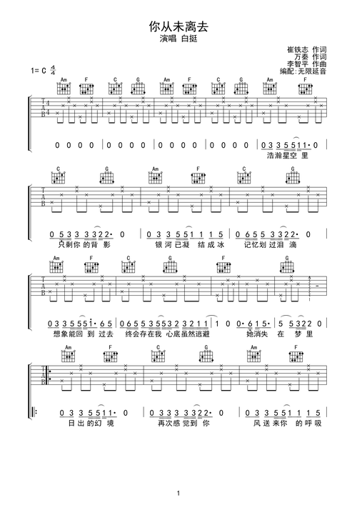 吉他谱 第1页