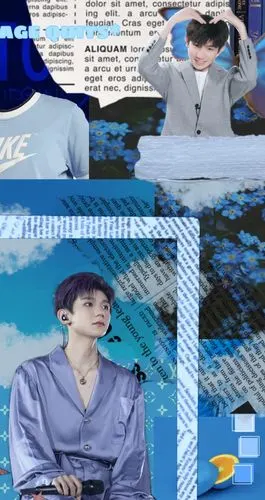 王源 复古拼接壁纸