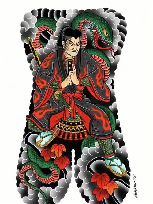 太原纹身日式老传统满背纹身手稿分享