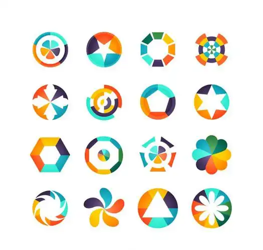 16款彩色标志设计矢量素材