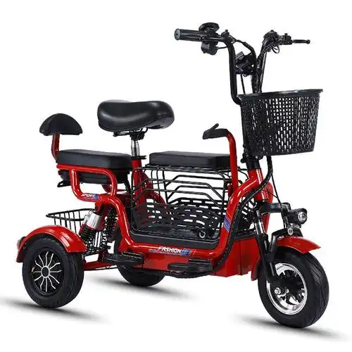 雅迪电动三轮车家用小型电瓶车同款亲子三座成人男女电动车带娃电动