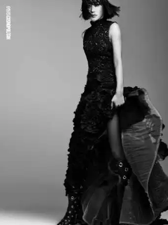 秦岚cosmo12月刊封面##秦岚一刀切短发模版