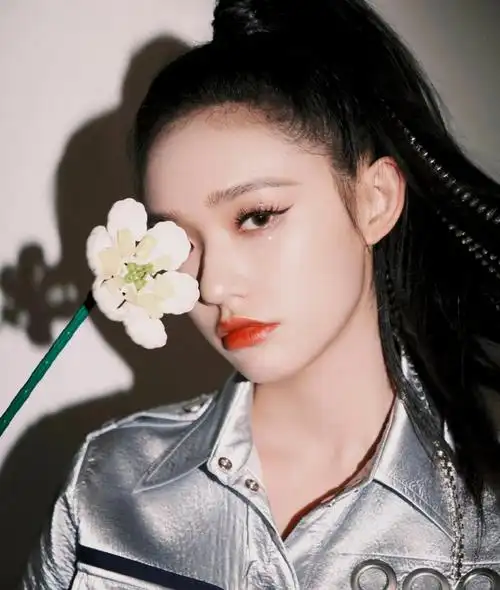 林允钻石链条高马尾