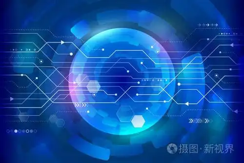 在蓝色背景上的高科技数字通信概念.现代技术风格