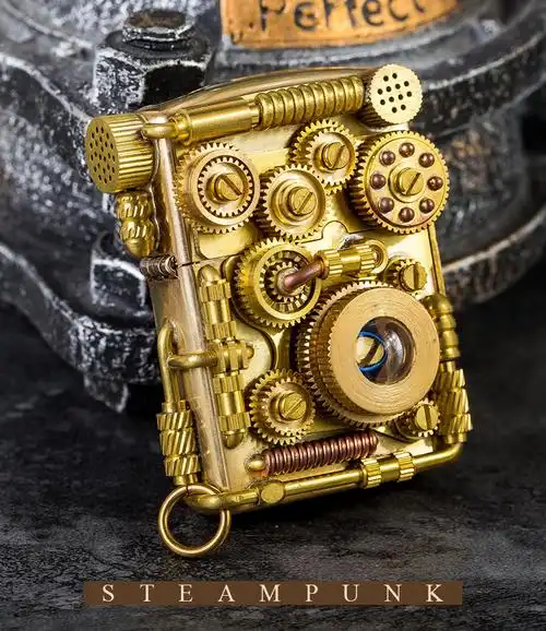 zippo打火机蒸汽朋克机械复兴11轮联动机械工艺盔甲朋克11轮套装