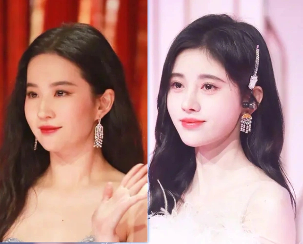 鞠婧祎和刘亦菲同框颅顶的高度大不相同谁在作假引发热议