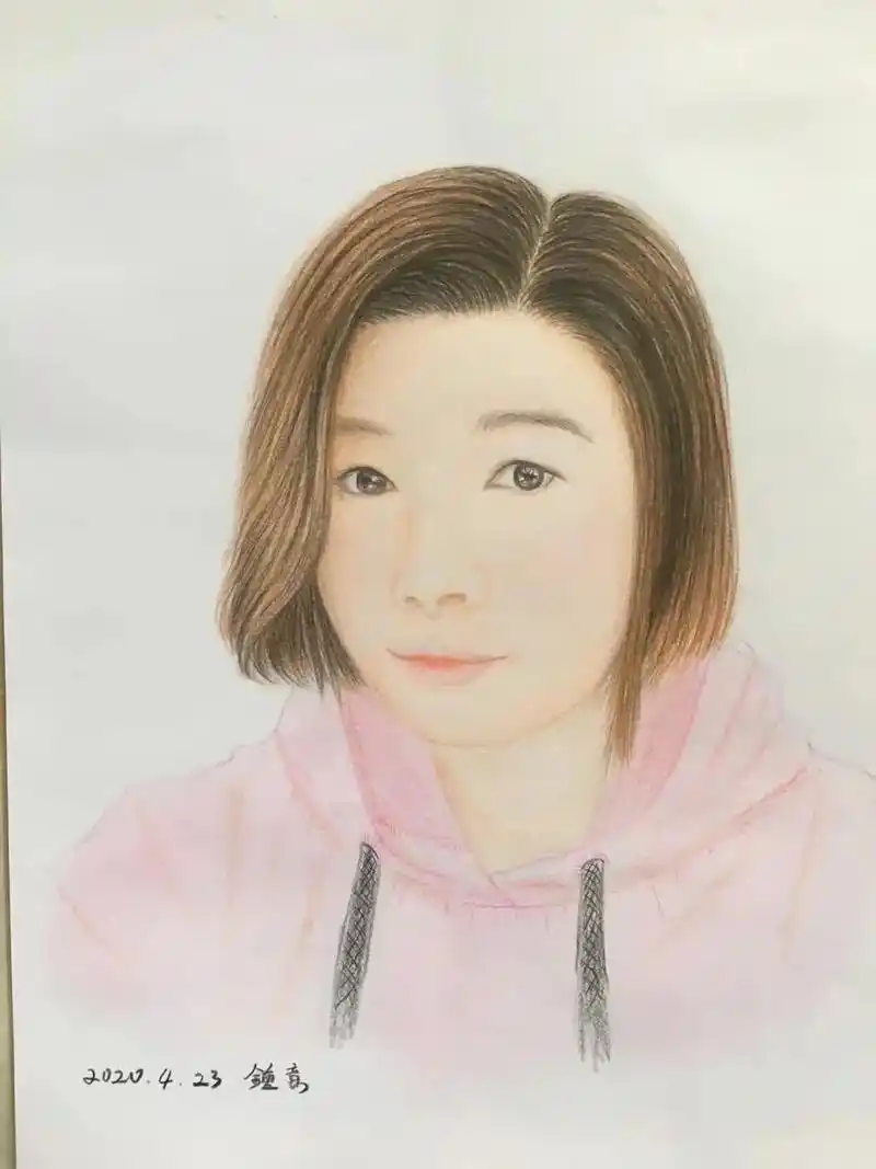 彩铅 #人物肖像 #画画练习打卡  旧作品 从第一张画到第 - 抖音