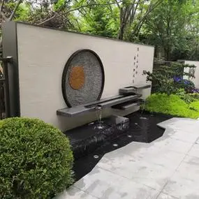 宜欣颖旗舰店天猫现代新中式水景幕墙跌水景墙水池