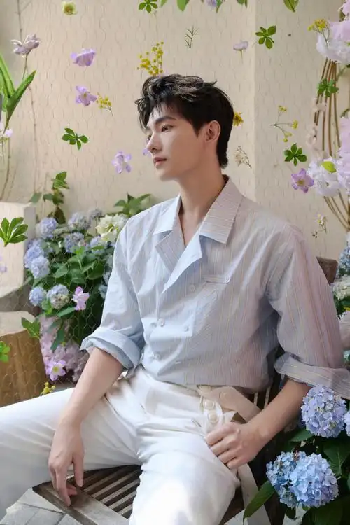 杨洋绣球花大片##杨洋条纹衬衫的正确打开方式