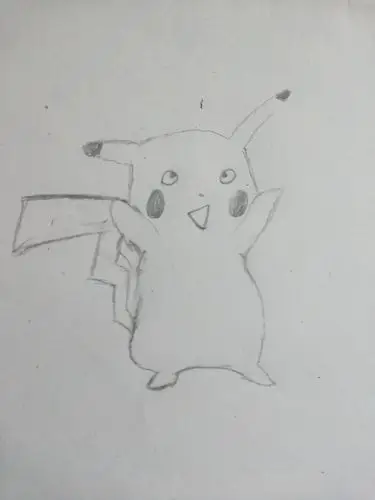 最后描上眼睛,可爱的皮卡丘就成了.