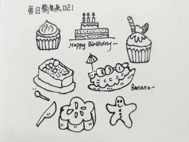 每日简笔画021治愈的甜点