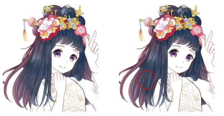 古风漫画美少女发型绘制步骤