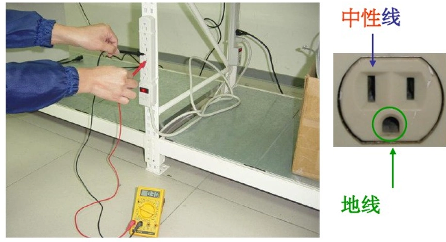 2.将另一端插入中性线(零线),另一端插入地线.1.