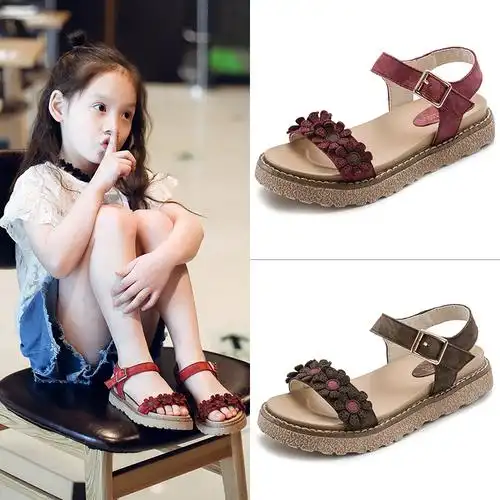 2022夏季新款韩版女童凉鞋儿童鞋子真皮小女孩凉鞋