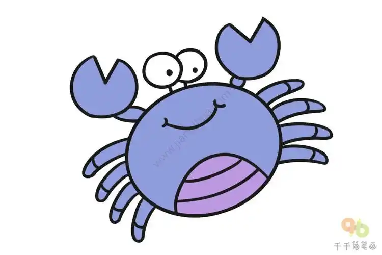 张牙舞爪的螃蟹简笔画