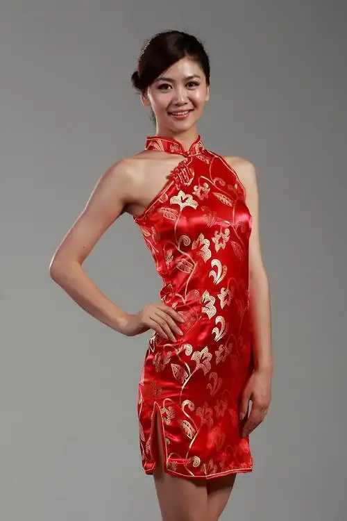 桑蚕真丝贡缎金丝绣花大红中式旗袍结婚绣服新娘出门装面料