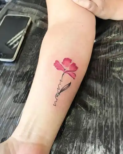 小臂小清新花儿纹身图案