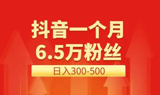 抖音一个月涨粉丝65万日入300500方法公布