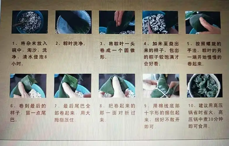 包粽子的以下过程
