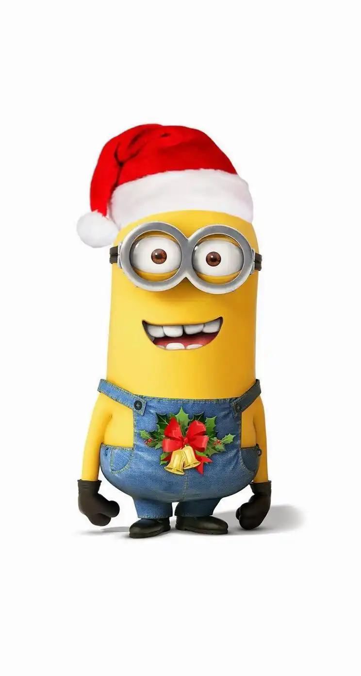 小黄人圣诞节送礼高清手机壁纸744*1392