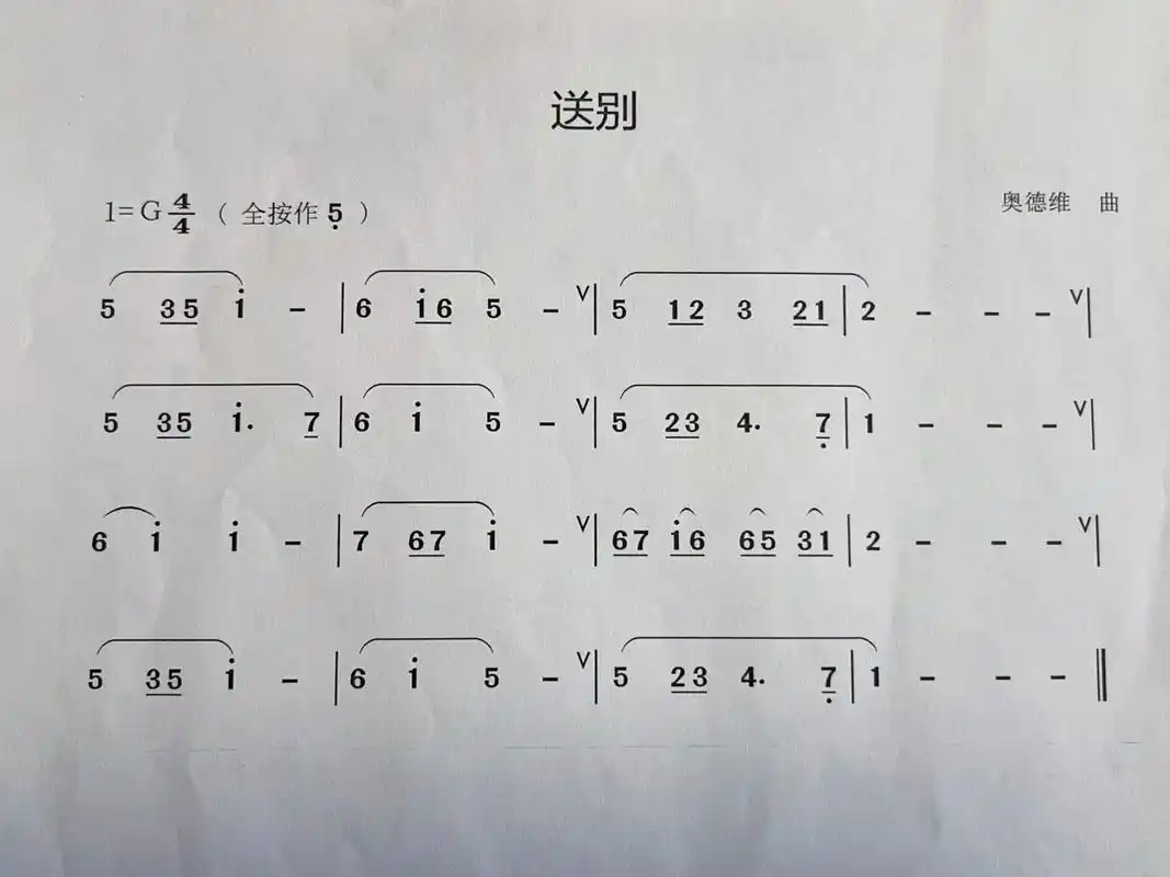 《送别》竹笛简谱 长亭外古道边～真好听 超适合初学者