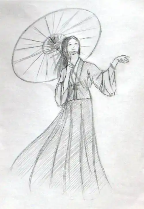 古装美女简笔画 古装美女简笔画简单又漂亮